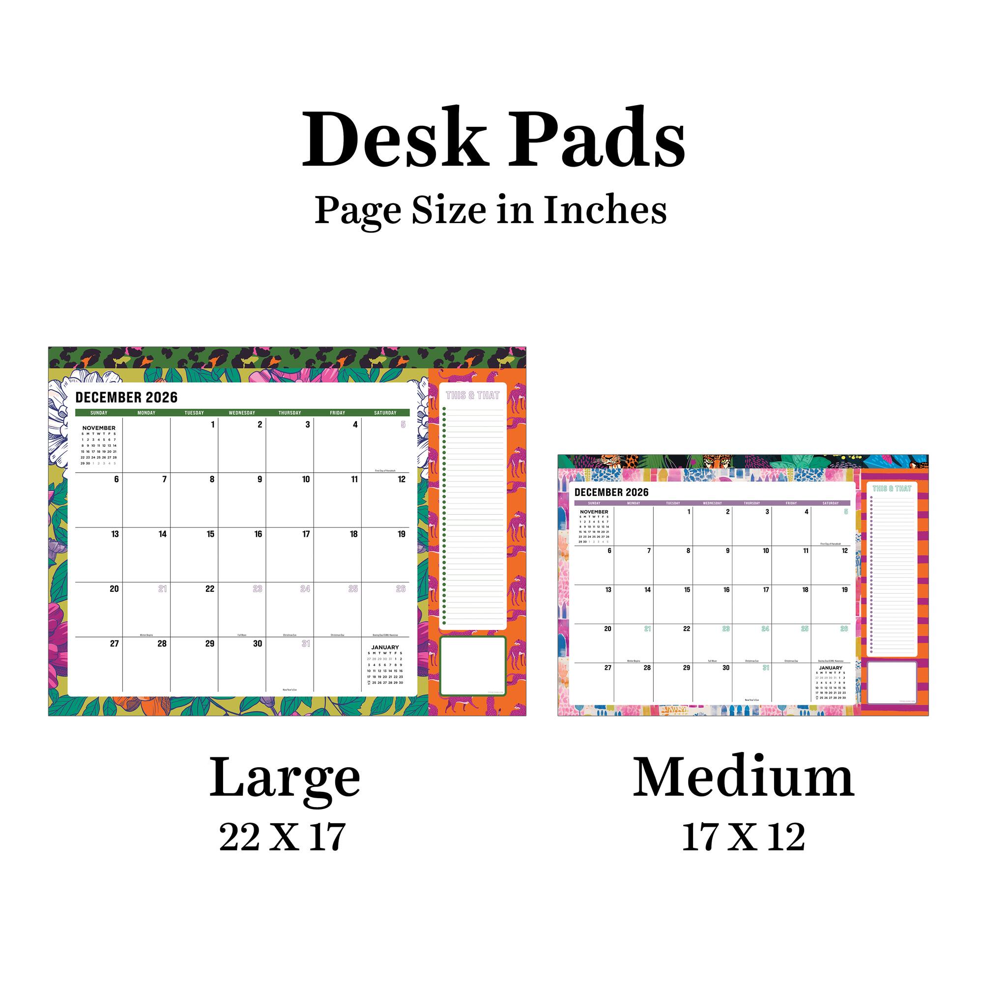TF Publishing Medium 2026-27 Maximal Mirage Desk Pad Monthly Blotter Calendar